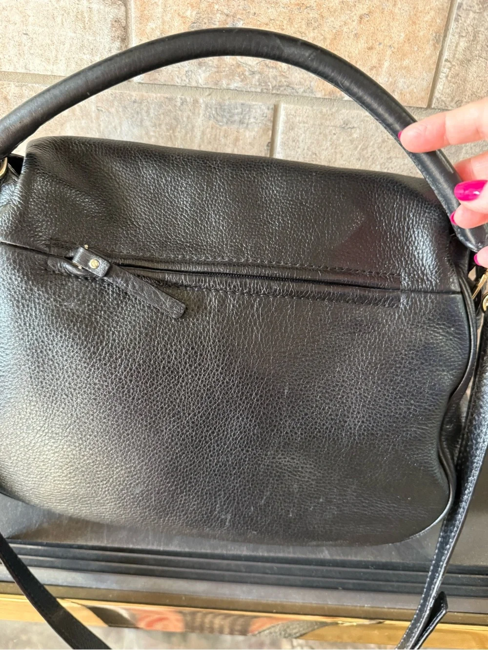 kate spade Black Pebbled Leather Shoulder / Crossbody Bag